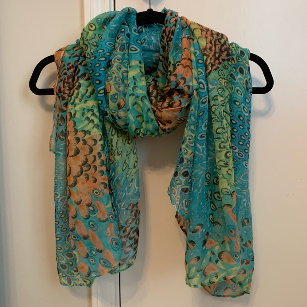 Bright Peacock Scarf & Sarong